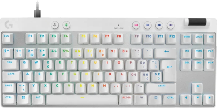 Logitech G PRO X TKL Rapid, weiß/silber, Magnetic Analog, USB, CH