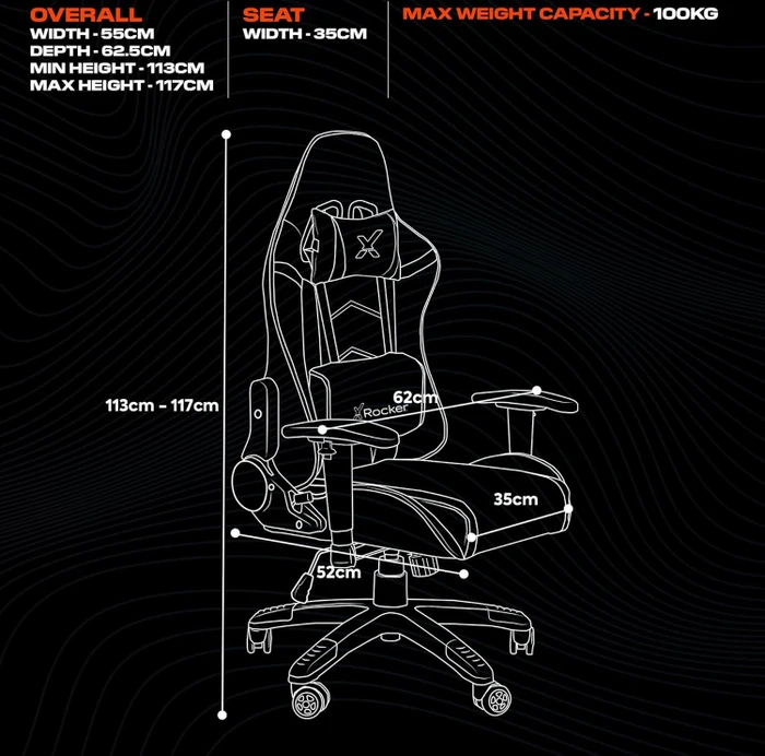 X Rocker Agility Compact Esports Gamingstuhl für für Kinder/Jugendliche, Carbon Schwarz
