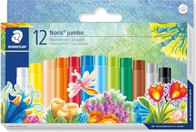 Staedtler Jumbo 243 Ölmalkreide mit Namensfeld pastell, 12 Farben, 12er-Set