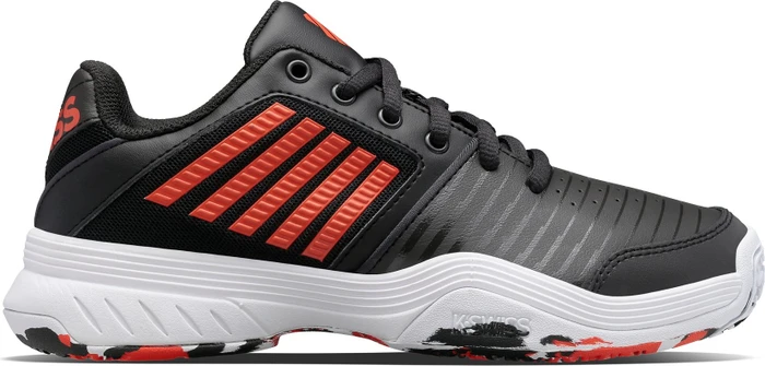 K-Swiss Court Express Omni jet black/white/spicy orange marble (Junior)