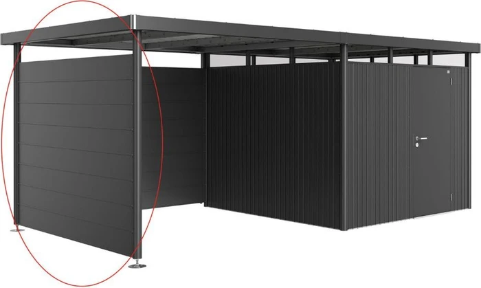 Biohort Seitenwand für HighLine H3 Seitendach dunkelgrau-metallic