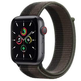 Apple Watch SE (GPS + Cellular) 44mm space grau mit Sportarmband Tornado/grau