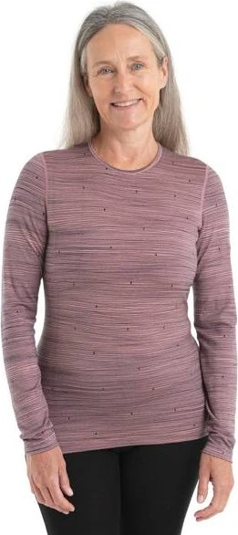 Icebreaker Merino 200 Oasis Ski Tracks Funktionsshirt langarm crystal/midnight navy (Damen)