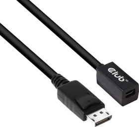 Club 3D DisplayPort/Mini DisplayPort 1.4 Verlängerungskabel 8K60Hz DSC1.2 HBR3 HDR schwarz, 1m