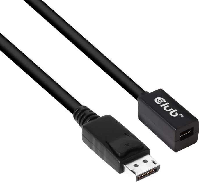 Club 3D DisplayPort/Mini DisplayPort 1.4 Verlängerungskabel 8K60Hz DSC1.2 HBR3 HDR schwarz, 1m