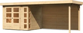 Karibu Kerko 3 Gartenhaus inkl. Anbau + Rückwand 2.8m natur