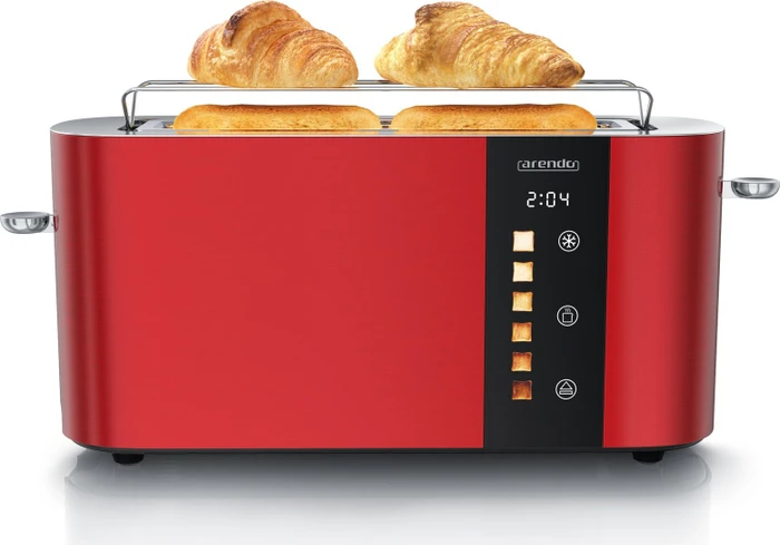 Arendo 307196 Level Touch Langschlitz-Toaster rot