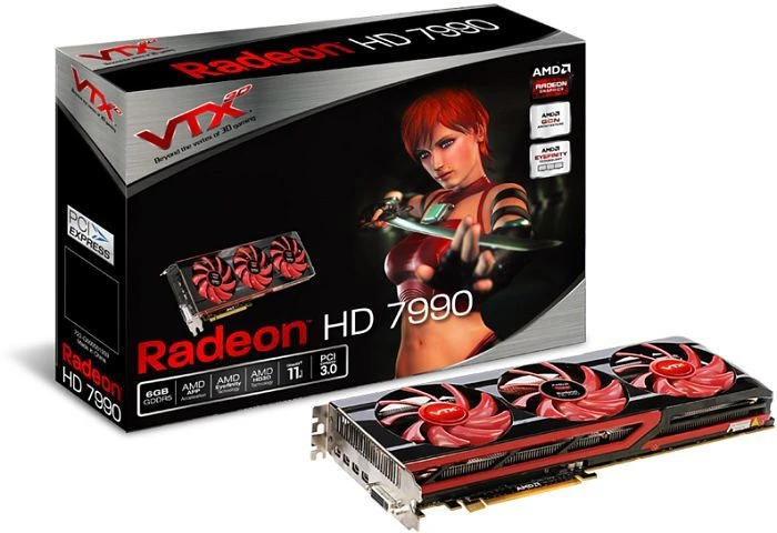 VTX3D Radeon HD 7990 [Malta XT] V2, 2x 3GB GDDR5, DVI, 4x mDP