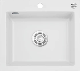 systemceram Mera 57 F Einbau Becken mittig mit Ablauffernbedienung satin