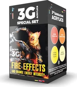 AK-Interactive 3rd Gen Acrylic Colors Wargame Color Set Fire Effects Farbset, 4-tlg.