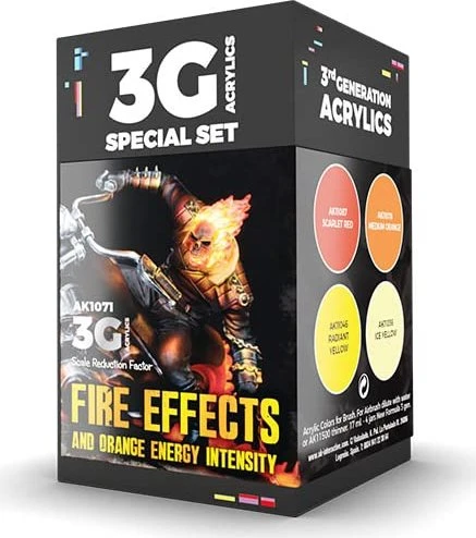 AK-Interactive 3rd Gen Acrylic Colors Wargame Color Set Fire Effects Farbset, 4-tlg.