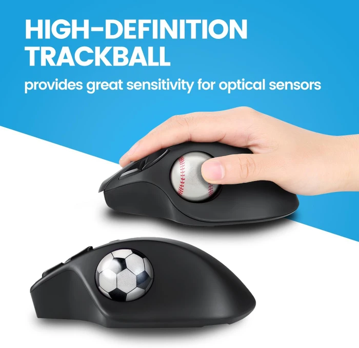 Perixx PERIPRO-303X2F 34mm für Perimice und Logitech M570, Ersatz-Trackball, 1x Baseball, 1x Fußball, 2er-Set