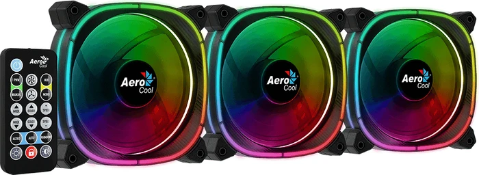 AeroCool Astro 12 Pro ARGB, LED-Steuerung, Fernbedienung, Lüftersteuerung, 120mm, 3er-Pack