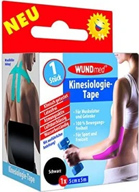 WUNDmed Kinesiologie Tape Rolle 5cm x 5m schwarz, 1 Stück