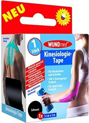 WUNDmed Kinesiologie Tape Rolle 5cm x 5m schwarz, 1 Stück