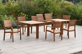 Merxx Batavia Gartenmöbel-Set natur, 7-tlg.
