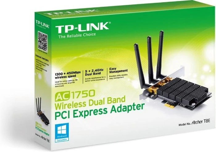 TP-Link AC1750 DualBand Desktop, 2.4GHz/5GHz WLAN, PCIe x1