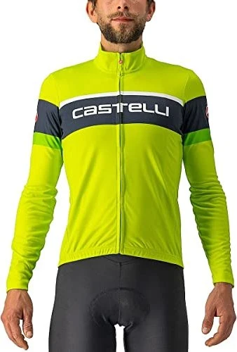 Castelli Passista Trikot langarm electric lime/savile blue/green (Herren)