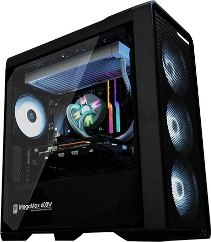 Zalman M3 Plus, schwarz, Glasfenster