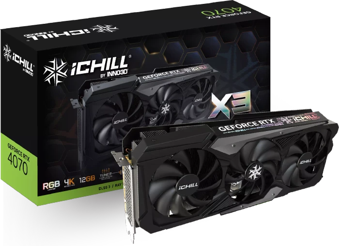 INNO3D GeForce RTX 4070 iCHILL X3, 12GB GDDR6X, HDMI, 3x DP