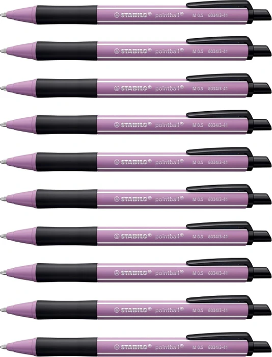 STABILO pointball NatureCOLORS Kugelschreiber wildflower/schwarz, 10er-Pack