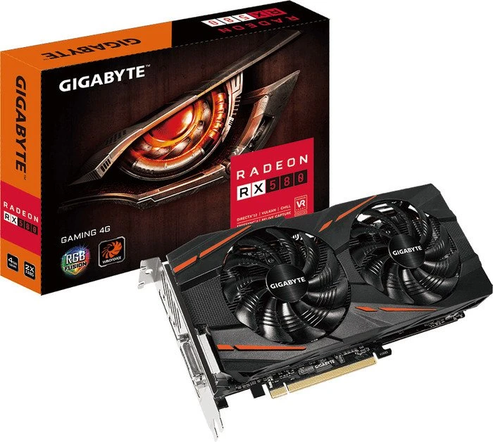 GIGABYTE Radeon RX 580 Gaming 4G, 4GB GDDR5, DVI, HDMI, 3x DP