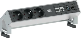 Bachmann Desk 2, 3-fach, 2x RJ45, 1x HDMI, 1x USB-A, Steckdoseneinheit