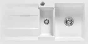 systemceram Genea 100 F Einbau Becken reversibel mit Ablauffernbedienung polar