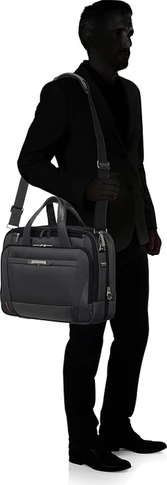 Samsonite Pro-DLX 5 Bailhandle expandable 15.6" erweiterbare Notebook-Umhängetasche schwarz