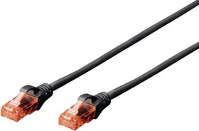 Digitus Patchkabel, Cat6, U/UTP, RJ-45/RJ-45, 0.5m, schwarz