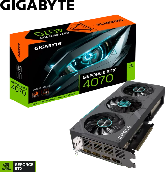 GIGABYTE GeForce RTX 4070 Eagle OC 12G, 12GB GDDR6X, HDMI, 3x DP