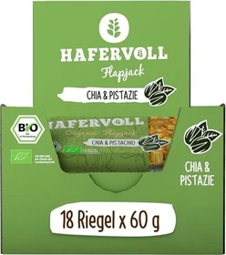 Hafervoll Organic Flapjack Chia & Pistachio Haferriegel 1.08kg (18x 60g)