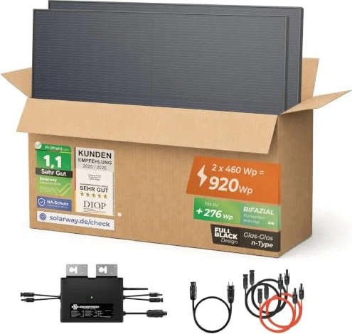 Solarway Envertech EVT800-B + JA Solar JAM54D40 + Flachdach Halterung, 800W, 880Wp