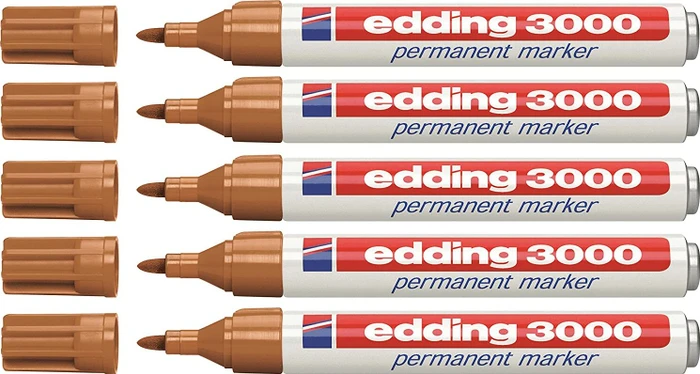 edding 3000 Permanentmarker ocker, 5er-Pack