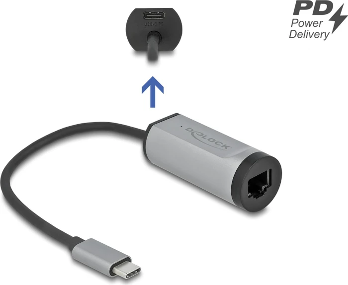 DeLOCK Gigabit LAN-Adapter, RJ-45, USB-C 3.0 [Stecker]