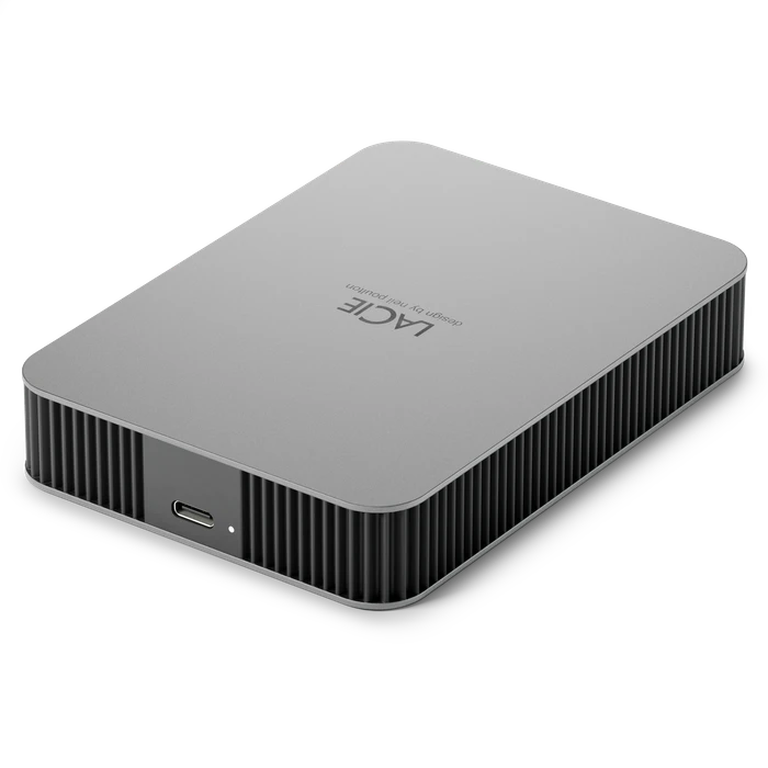 LaCie Mobile Drive V2, Moon Silver, 5TB, USB-C 3.0