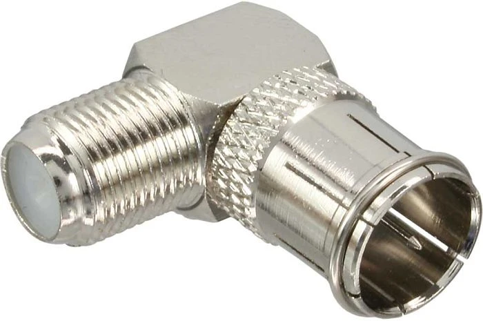 InLine SAT Adapter, F-Quick-Stecker auf F-Buchse, 90° gewinkelt