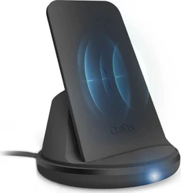 SBS Mobile Wireless Desktop Charger with Speaker and Microphone schwarz
