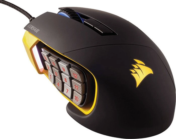 Corsair Scimitar RGB Optical MOBA/MMO Gaming Mouse gelb, USB