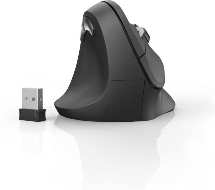 Hama EMW-500L Vertical Wireless Maus schwarz, Linkshänder, USB