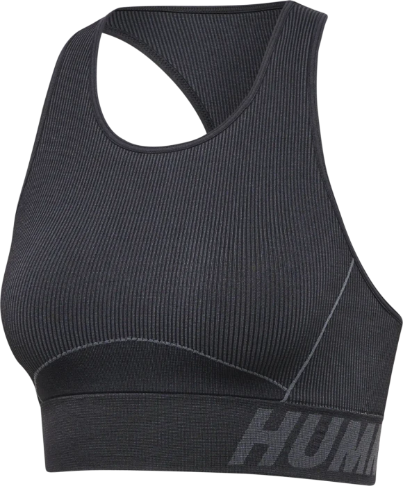 hummel Christel Sport-BH black/asphalt melange (Damen)