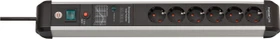 Brennenstuhl Premium-Protect-Line 60000A, 6-fach, 3m, silber/schwarz
