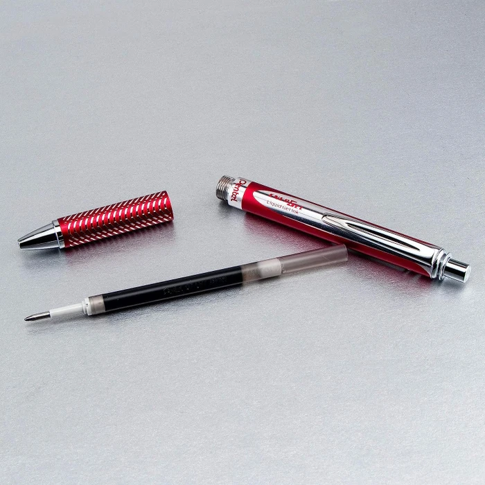 Pentel EnerGel Sterling BL407 Gelroller rot/silber