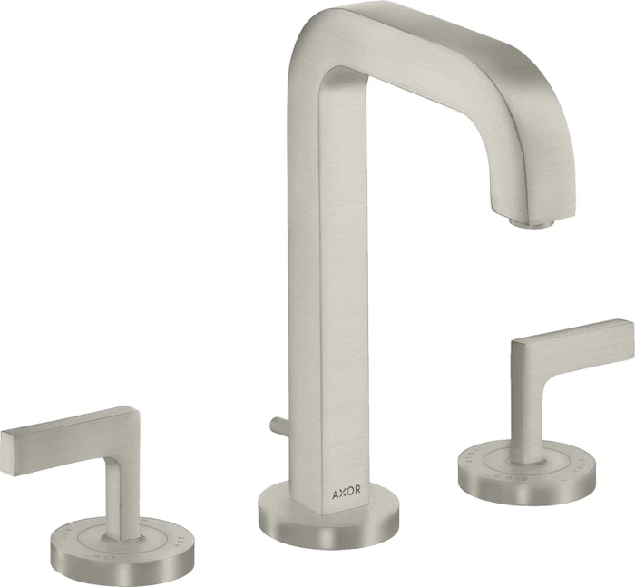 Hansgrohe Axor Citterio 3-Loch Waschbeckenarmatur mit Hebelgriffen edelstahloptik