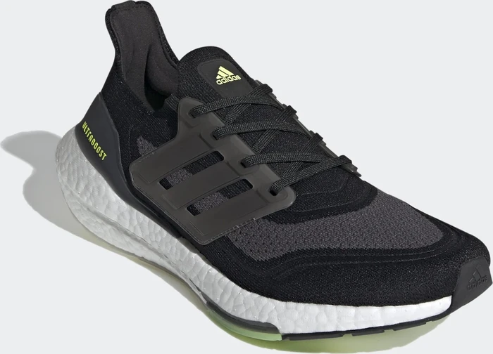 adidas Ultraboost 21 core black/silver metallic/solar yellow (Herren)