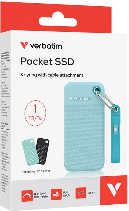 Verbatim Pocket SSD Summer Edition, blau/schwarz, 2TB, USB-C 3.1