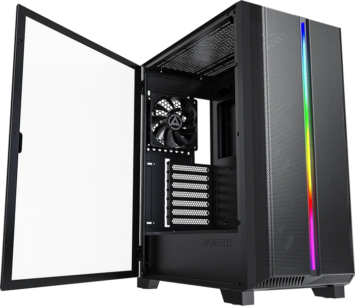 Montech Sky One Lite, schwarz, Glasfenster