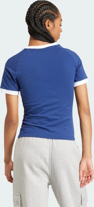 adidas 3-Streifen Slim Raglan T-Shirt kurzarm dark blue melange (Damen)