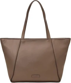 Marc O'Polo Lederalternative aus recyceltem Polyester Shopper faded brown