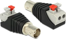 DeLOCK BNC [Buchse] auf 2-Pin-Terminalblock Adapter mit Drucktasten (65526)